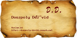 Doszpoly Dávid névjegykártya