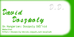 david doszpoly business card